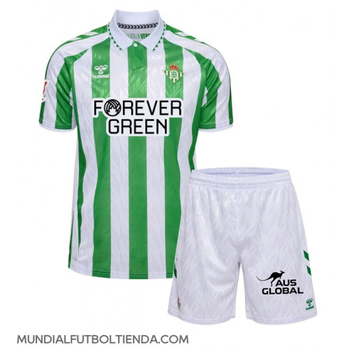 Camiseta Real Betis Primera Equipación Replica 2024-25 para niños mangas cortas (+ Pantalones cortos)